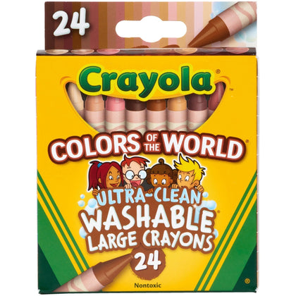 Crayola Ultra-Clean Washable Large Crayons - Assorted Colors - 24 Pack