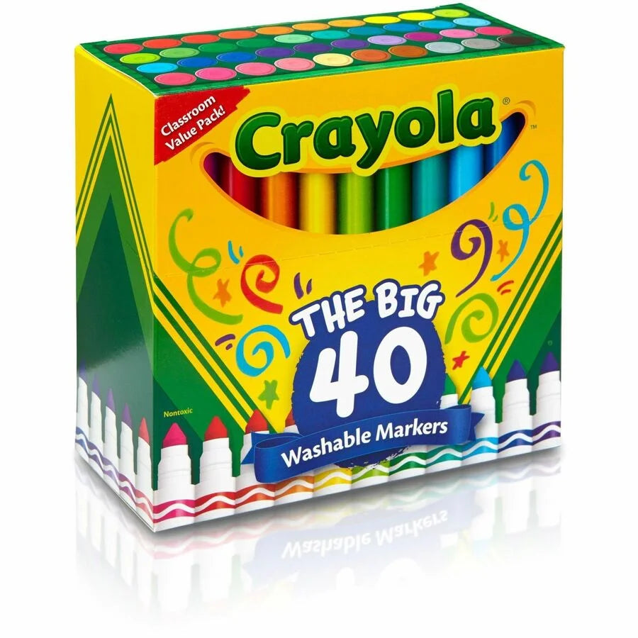 Crayola Ultra-Clean Washable Markers: 40 Assorted Ink Set - Art Markers