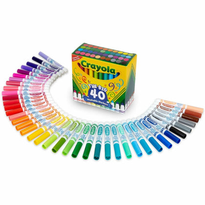 Crayola Ultra-Clean Washable Markers: 40 Assorted Ink Set - Art Markers