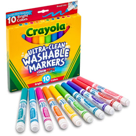 Crayola Ultra-Clean Washable Markers: Broad Point Water-Based Ink - Art Markers