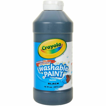 Crayola Washable Black Paint - 16 oz - Non-Toxic - 1 Each