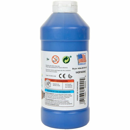 Crayola Washable Blue Paint - 16 oz - Non-Toxic - 1 Each