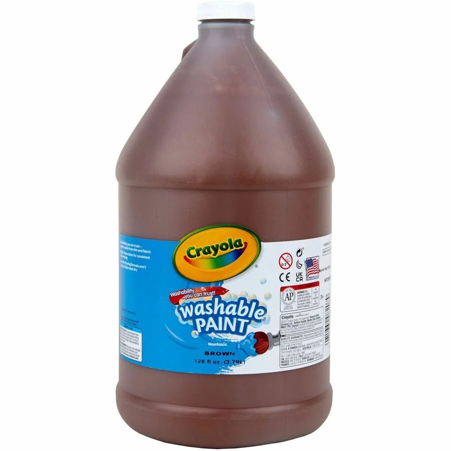 Crayola Washable Brown Paint - 1 Gallon - Non-Toxic - Each
