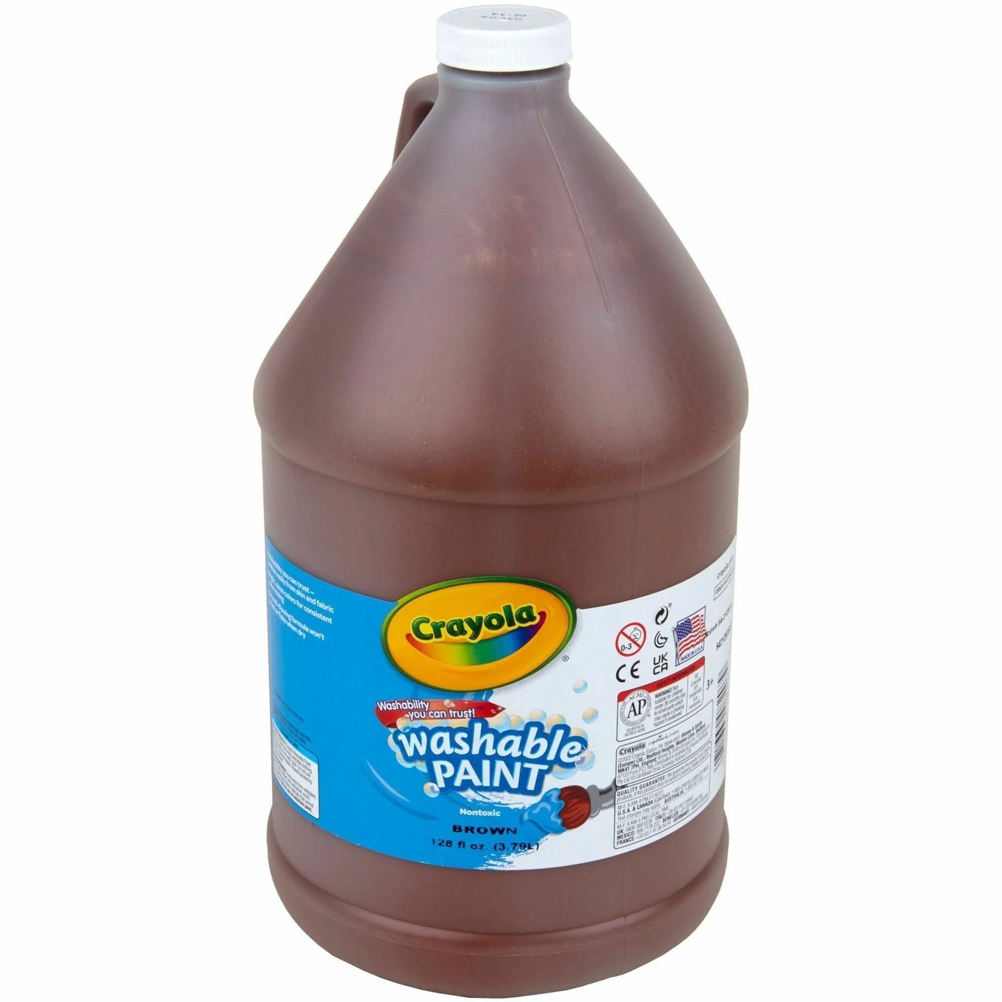 Crayola Washable Brown Paint - 1 Gallon - Non-Toxic - Each