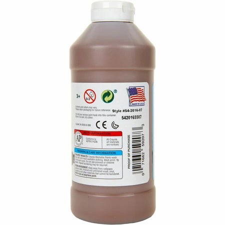 Crayola Washable Brown Paint - 16 oz - Non-Toxic - 1 Each