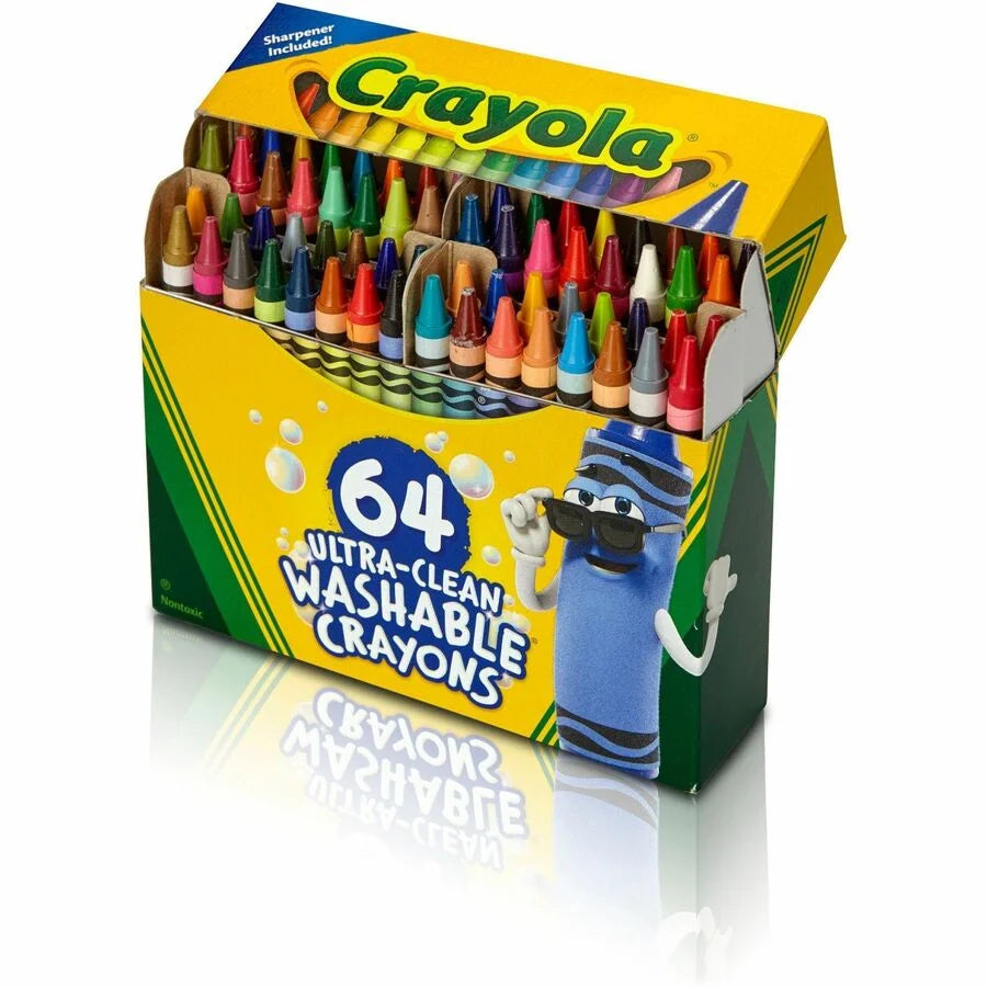 Crayola Washable Crayons: Assorted Colors - 64 Pack - Crayons