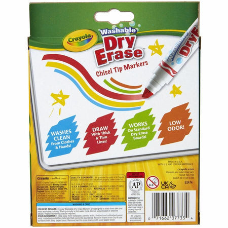 Crayola Washable Dura-Wedge Tip Dry-Erase Markers - Rear
