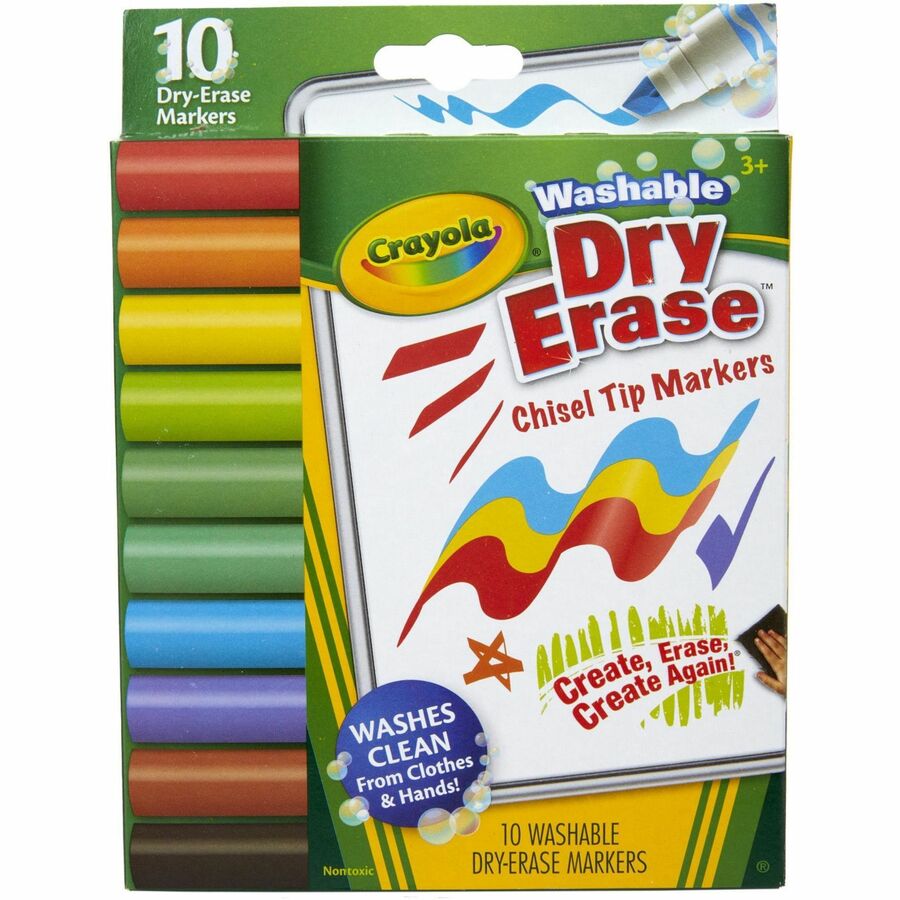 Crayola Washable Dura-Wedge Tip Dry-Erase Markers - Front