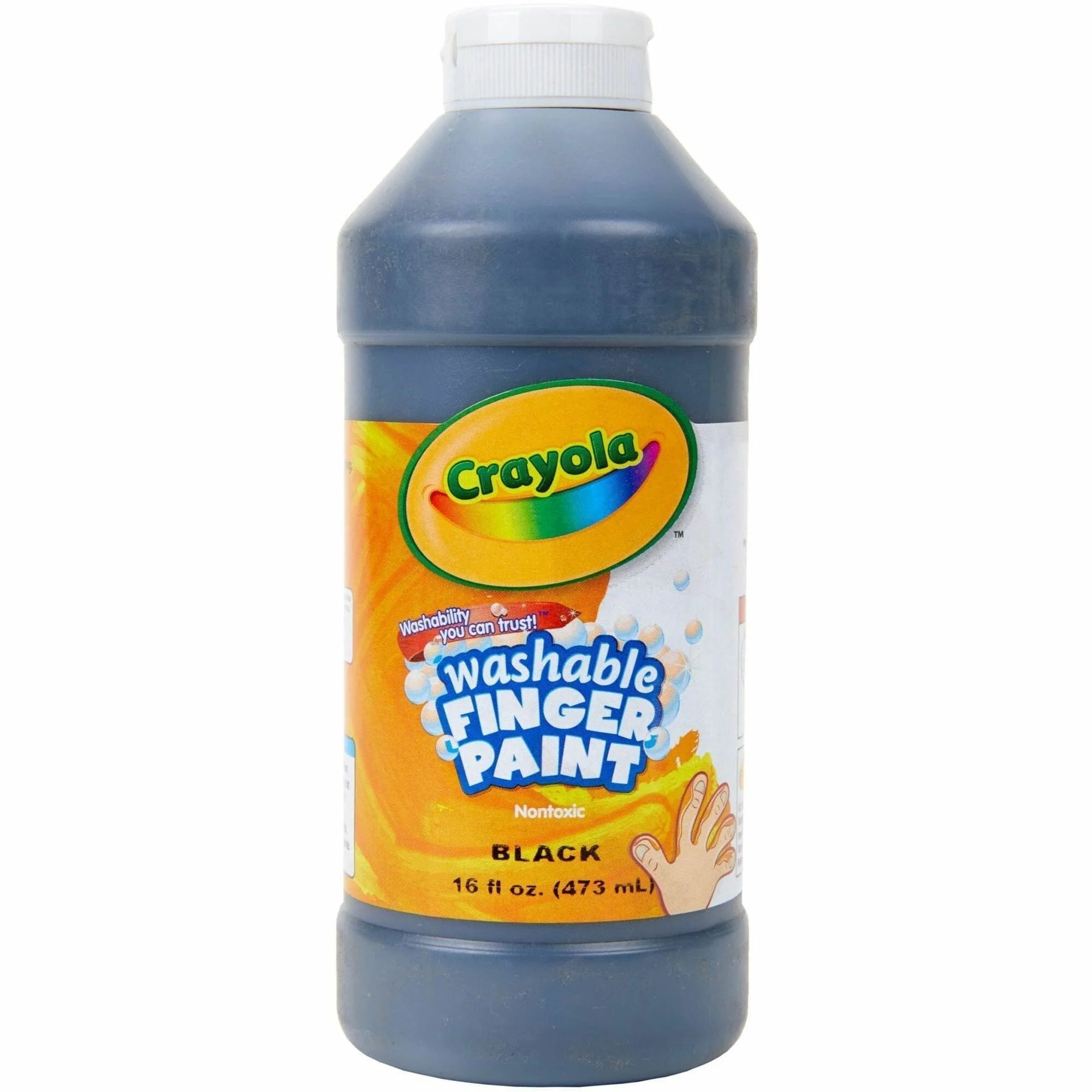 Crayola Washable Finger Paint: Black 16 fl oz - Non-Toxic Easy Clean-Up - Paint