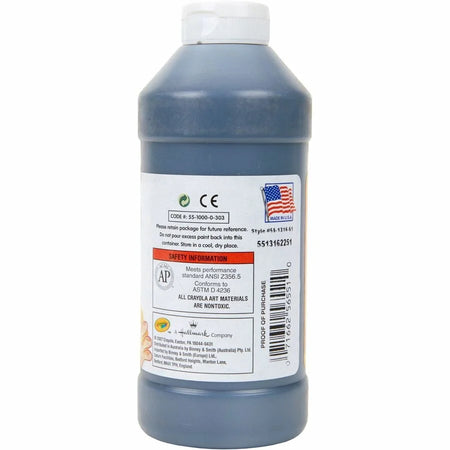 Crayola Washable Finger Paint: Black 16 fl oz - Non-Toxic Easy Clean-Up - Paint