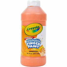 Crayola Washable Finger Paint: Orange 16 fl oz - Non-Toxic & Easy to Clean - Paint