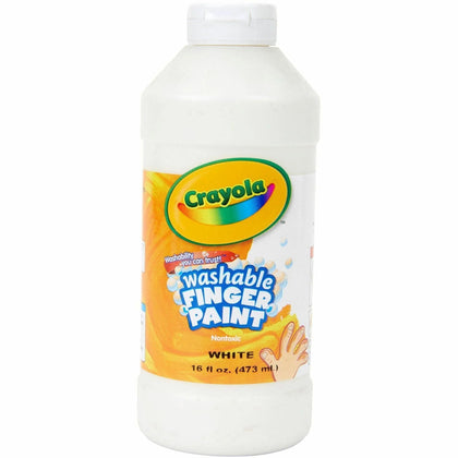Crayola Washable Finger Paint: White 16 fl oz - Non-Toxic Easy Clean-Up - Paint