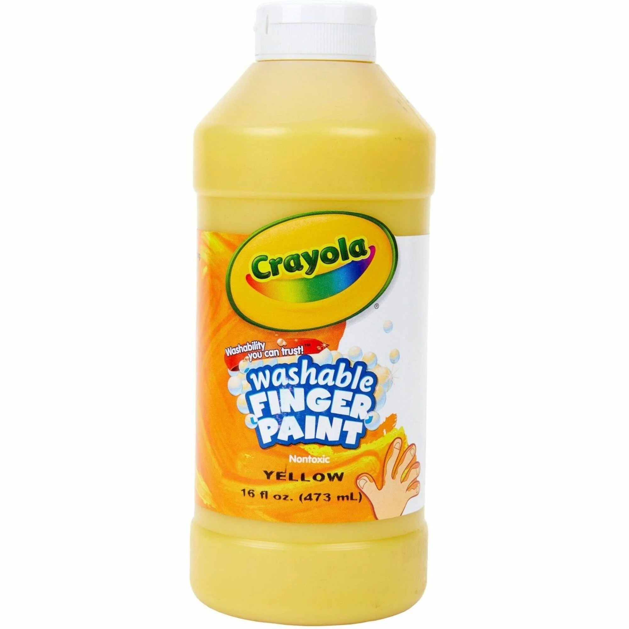 Crayola Washable Finger Paint: Yellow 16 fl oz - Non-Toxic & Easy to Clean - Paint