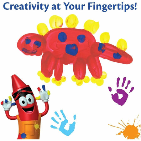 Crayola Washable Fingerpaint Bold Colors Set - True Blue Lemon Yellow Fire Engine Red - Paint