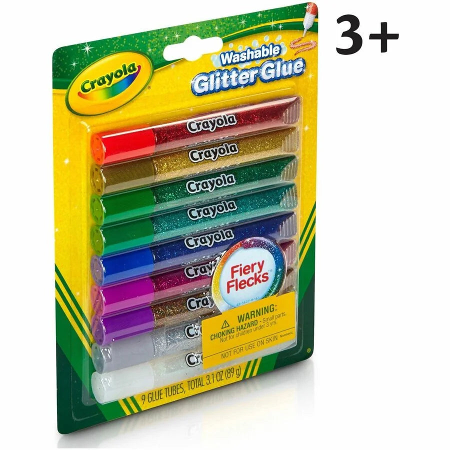 Crayola Washable Glitter Glue: Sparkle Your Projects with 9 Colors - Craft Glue