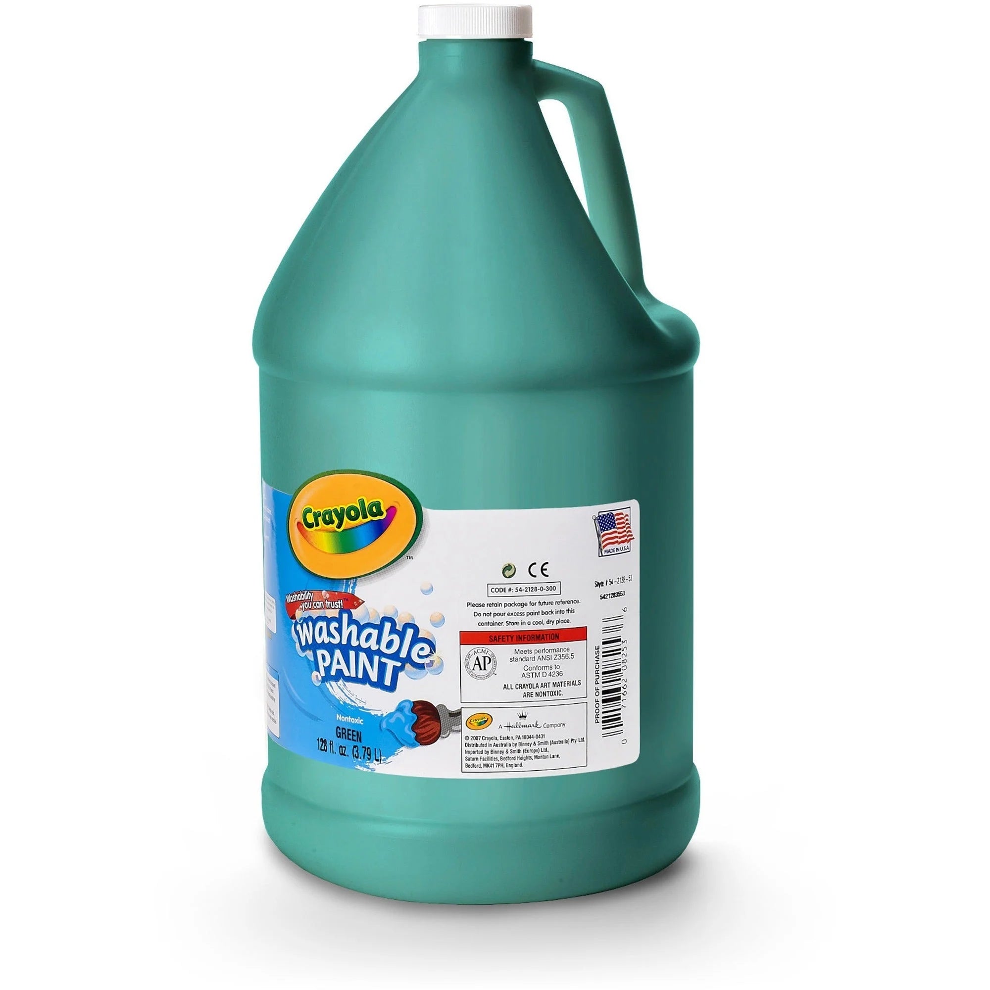 Crayola Washable Green Paint - 1 gal - Non-Toxic - Easy Clean - Each