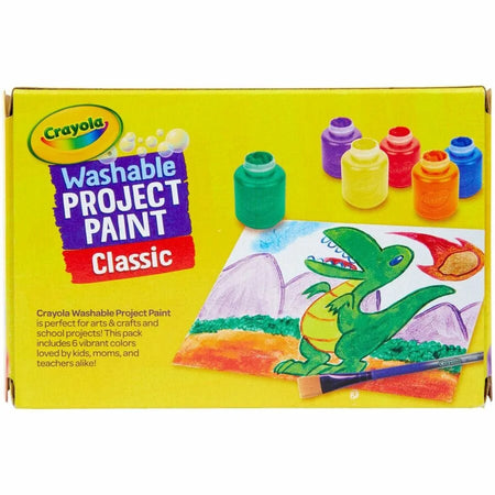 Crayola Washable Kids’ Paint Set - 6 Colors - Non-Toxic 2 fl oz - 6/Set