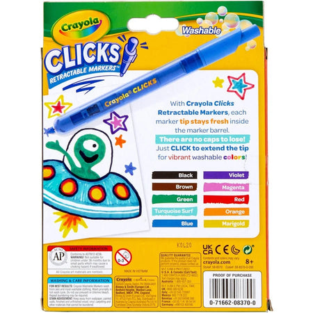 Crayola Washable Markers - Chisel Tip - Assorted Colors - 10 Pack - Art