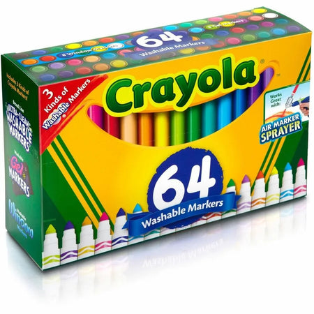 Crayola Washable Markers: Conical Point Gel-based 64/Set - Art Markers