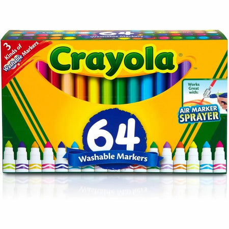 Crayola Washable Markers: Conical Point Gel-based 64/Set - Art Markers