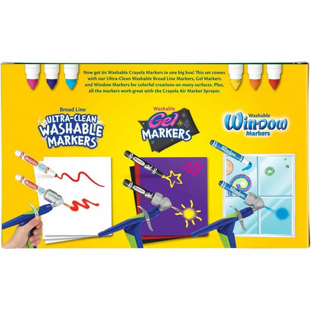 Crayola Washable Markers: Conical Point Gel-based 64/Set - Art Markers