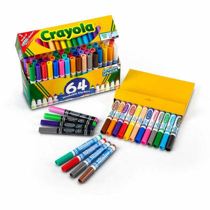 Crayola Washable Markers: Conical Point Gel-based 64/Set - Art Markers