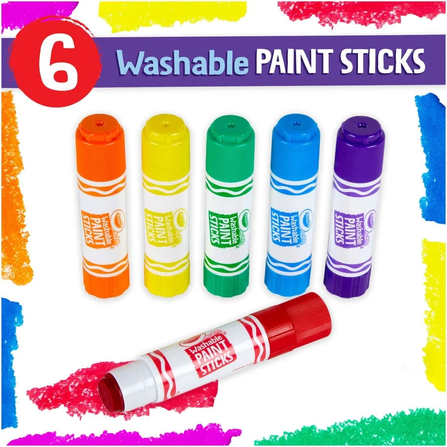 Crayola Washable Paint Sticks - Vibrant Colors - 6-Pack
