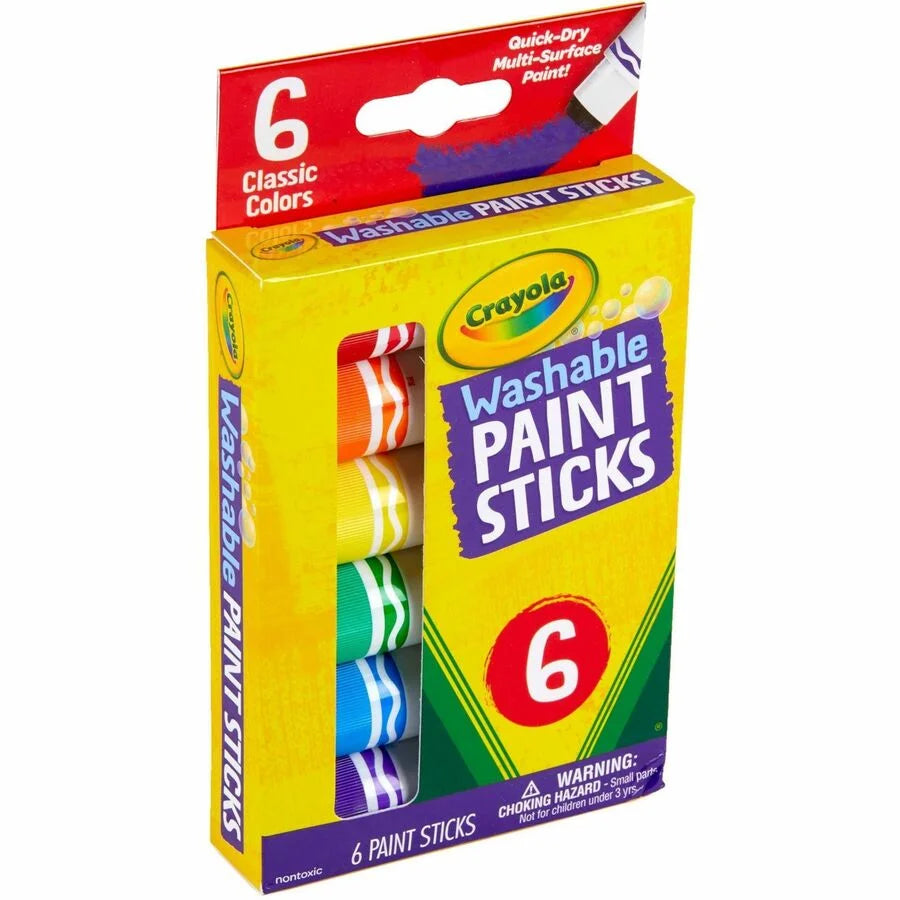 Crayola Washable Paint Sticks - Vibrant Colors - 6-Pack