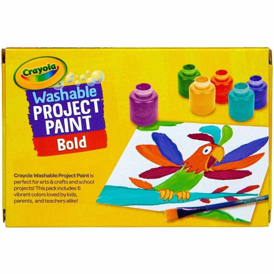 Crayola Washable Project Paint - 6 Color Pack - Vibrant Colors Easy Cleanup