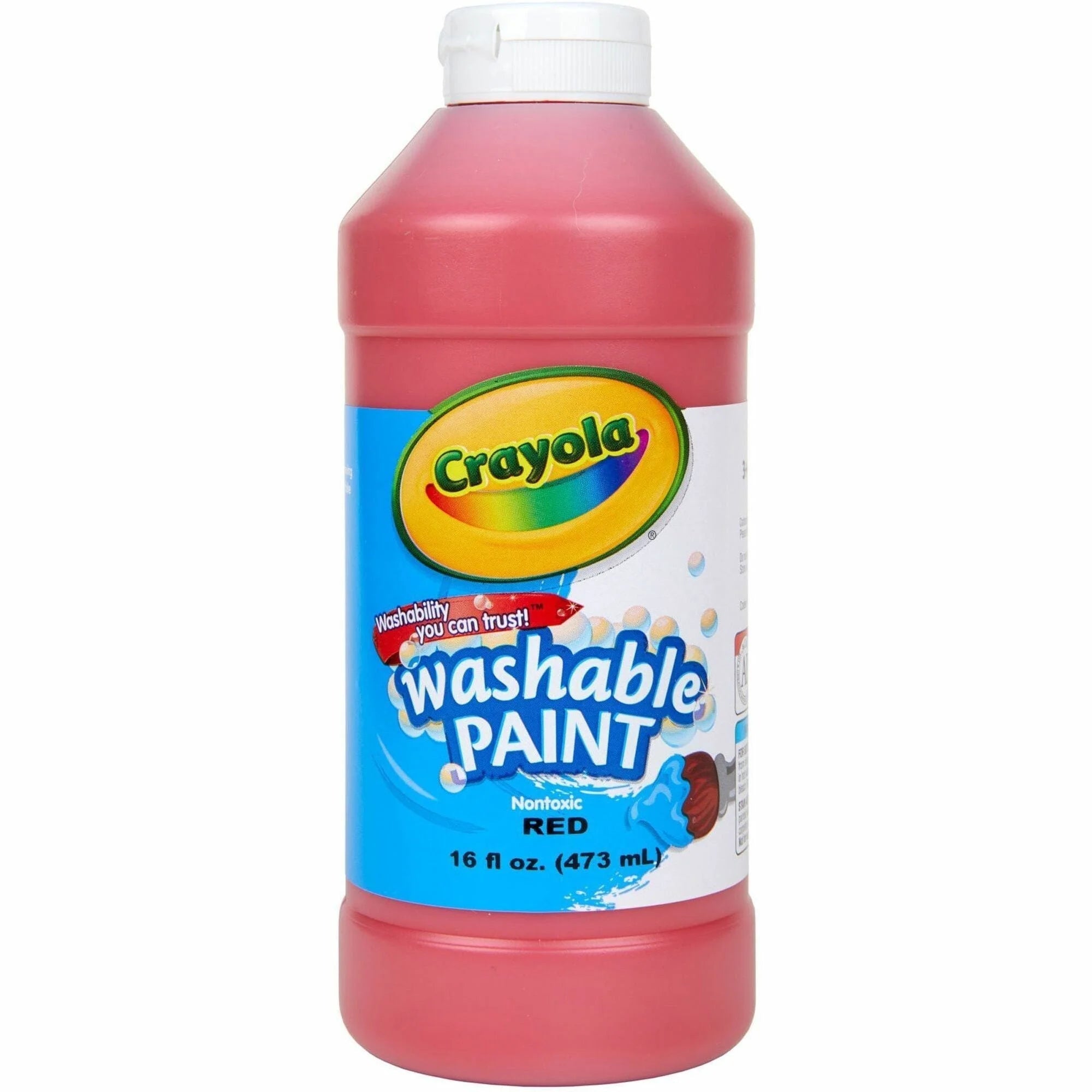 Crayola Washable Red Paint - 16 oz Bottle - Non-Toxic Formula