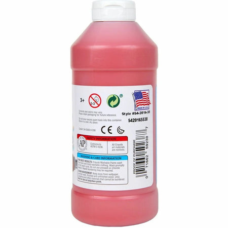 Crayola Washable Red Paint - 16 oz Bottle - Non-Toxic Formula