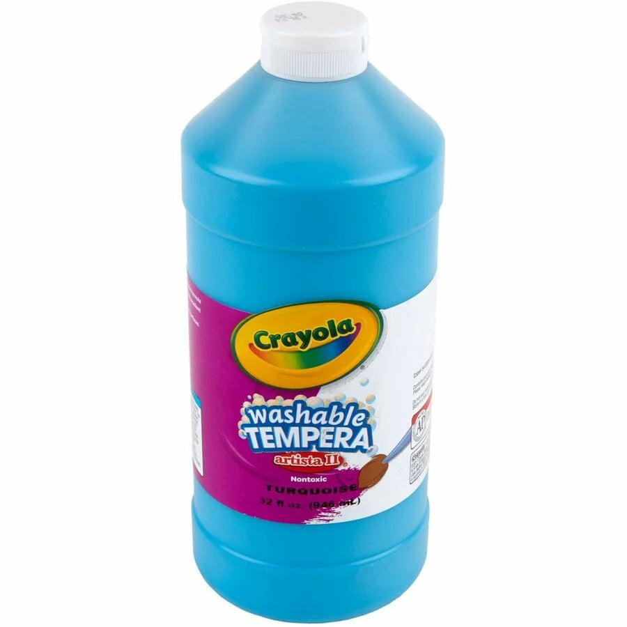 Crayola Washable Tempera Paint: Turquoise 1 Quart - Non-Toxic Formula - Paint