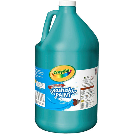 Crayola Washable Turquoise Paint - 1 Gallon - Non-Toxic - Each
