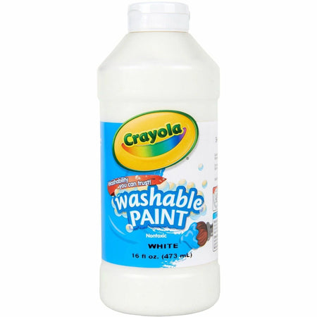 Crayola Washable White Paint - 16 oz - Non-Toxic - 1 Each