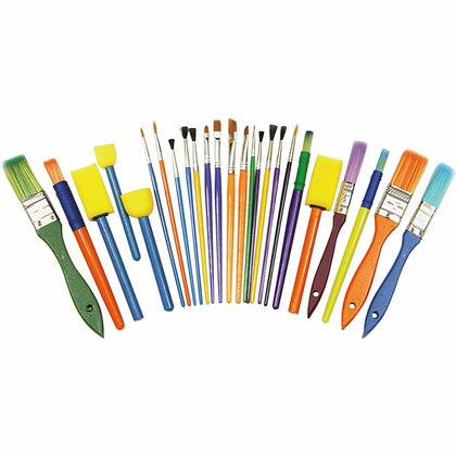 Creativity Street Brush Starter Set - 25 Assorted Brushes - Paint Accessories