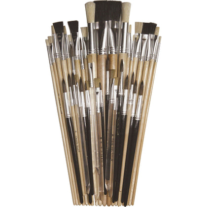 Creativity Street Colossal Crafts Brush Set - 40 Brushes Aluminum Ferrule - Paint Accessories