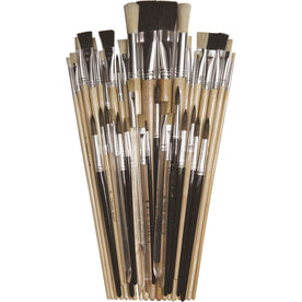 Creativity Street Colossal Crafts Brush Set - 40 Brushes Aluminum Ferrule - Paint Accessories