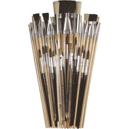 Creativity Street Colossal Crafts Brush Set - 40 Brushes Aluminum Ferrule - Paint Accessories
