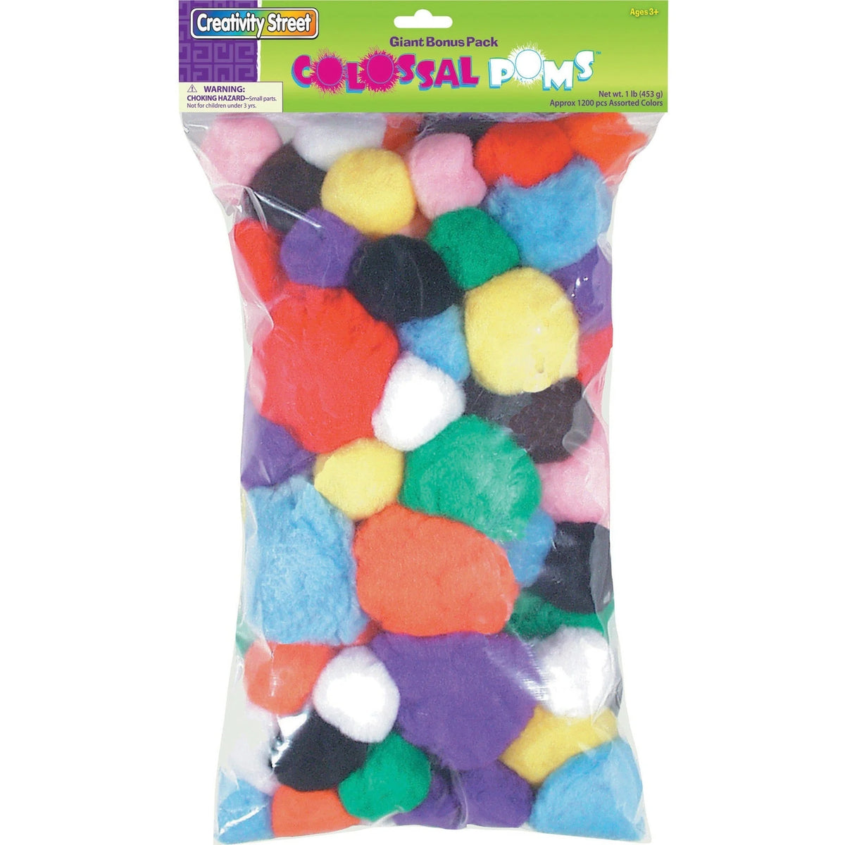 Creativity Street Colossal Poms: Art & Craft Activities - Assorted Acrylic - 1 Pack - Pom Poms