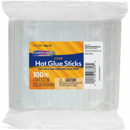 Creativity Street Dual Temp Glue Sticks - 5/16’’ - Clear - 4 oz - 100 Pack - Guns & Accessories