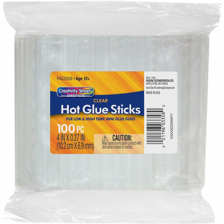 Creativity Street 5/16’’ Dual Temperature Glue Sticks - 4 oz - Clear - 100 / Pack - Guns & Accessories