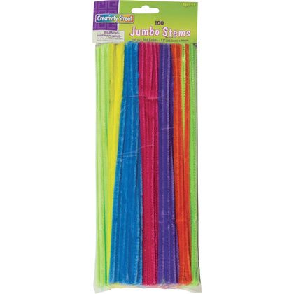 Creativity Street Jumbo Chenille Pipe Cleaners - Neon Polyester - 100/Pack - Bumps / Stems