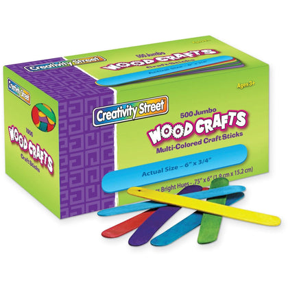 Creativity Street Jumbo Craft Sticks: Bright Assortment for Crafting & Projects - Sticks
