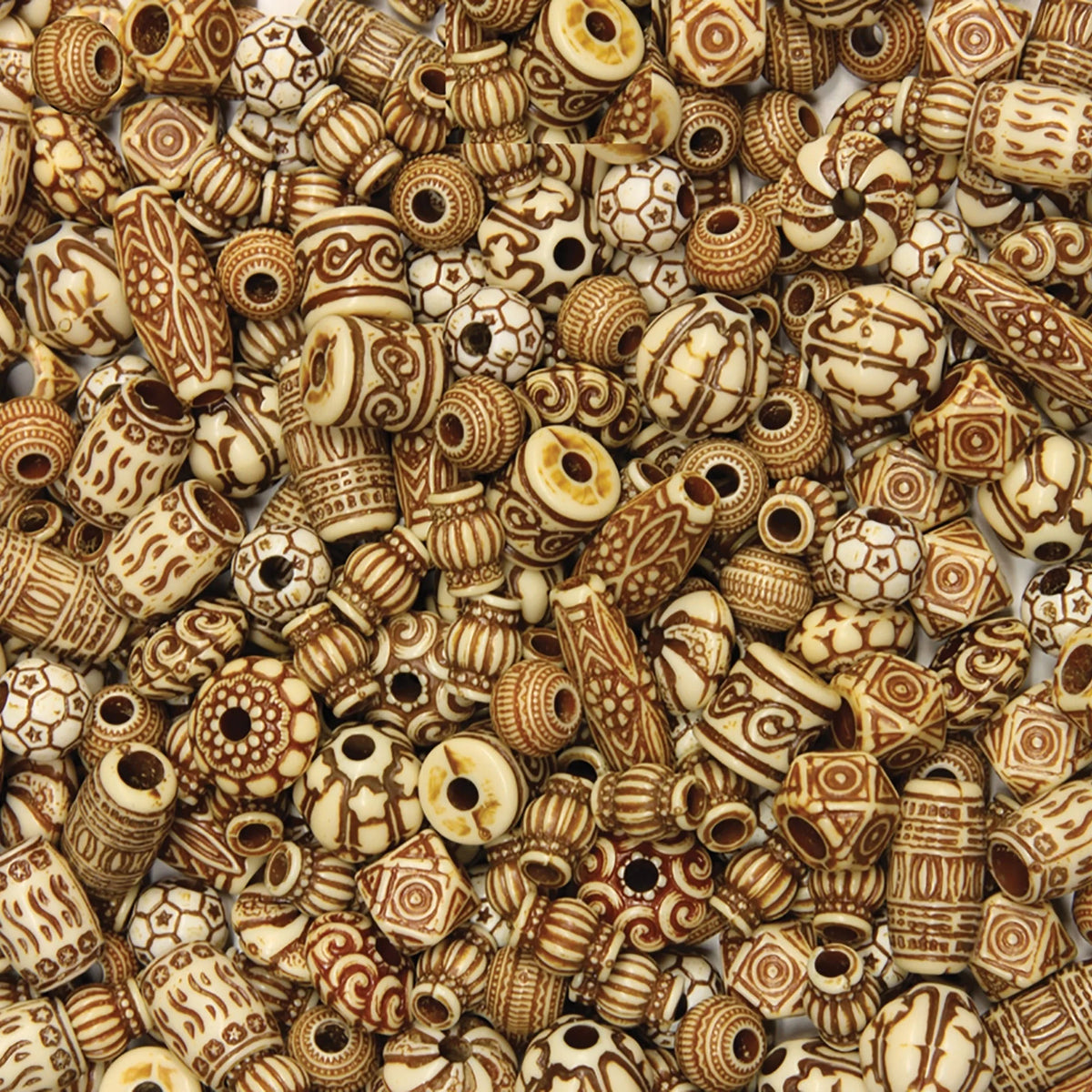 Creativity Street Mixed Bone Beads - Craft Project Supplies - & Rhinestones