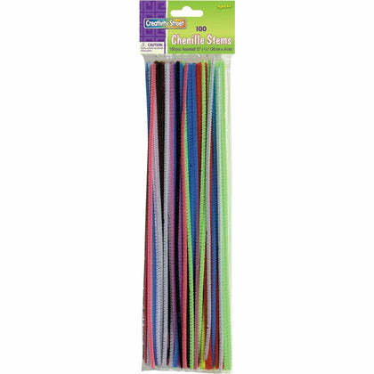 Creativity Street Pipe Cleaner Stems - Classroom Craft Supplies - 100 Assorted Polyester Pieces - Cleaners / Bumps