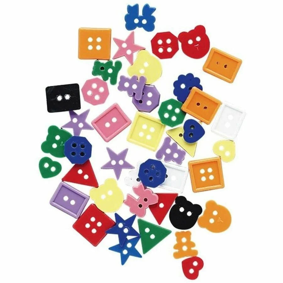 Creativity Street Plastic Buttons - Vibrant Multicolor - 1 Pack