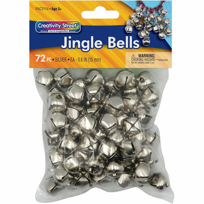 Creativity Street Silver Jingle Bells: Craft & Decor - 72 Pieces - Arts Crafts Kits/Accessories