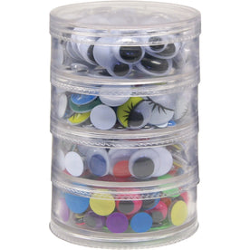 Creativity Street Wiggle Eyes Storage Jar - 400 Pieces - Assorted Colors - Wiggly Eyes/Craft