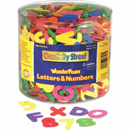 Creativity Street Wonderfoam Letters/Numbers Tub - Assorted - 1500 Pieces - Fun Buckets