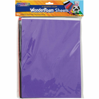 Creativity Street Wonderfoam Sheets: Craft Foam - 12’’x9’’ Assorted Colors - 10/Pack